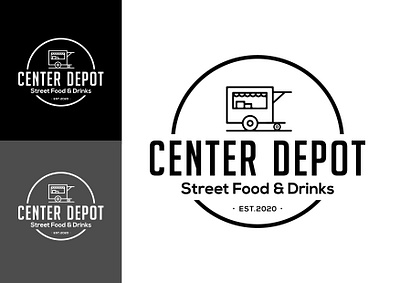 Center Depot Street Food Logo contemporary restaurant logo