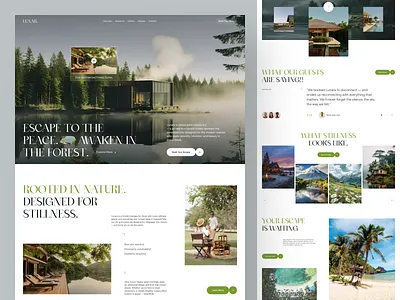 Lunara – Luxury Eco-Resort Landing Page Design bookingui dribbble ecoresort figmadesign hospitalitydesign hotelwebsite landingpage luxuryresort minimaldesign resort responsivewebdesign traveluxury travelwebsite uiconcept uidesign uxdesign visualdesign webdesign websiteconcept webui