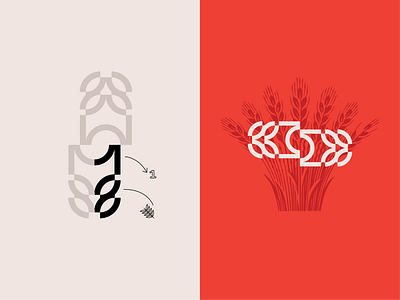 NO : 1 WHEAT 01 2025 bakery branding bread design food graphic design illustration logo minimal logo natural food number typography vector wheat