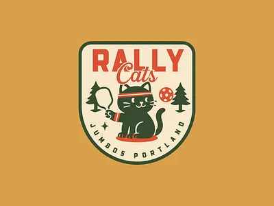 Rally Cats Logo badge design badges logo logo design modern badge pickleball pickleball design pickleball logo rally cats sports badge