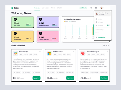 Job Finder Dashboard app dashboard dashboard design dashboard ui job design job finder dashboard job interface recruitment website saas dashboard saas design search ui table ui ui design ux researh uxui design web app web ui website design