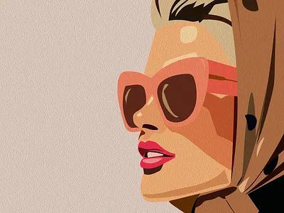 Radiance in Nature – Woman with Sunglasses Illustration illustration