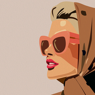 Radiance in Nature – Woman with Sunglasses Illustration illustration