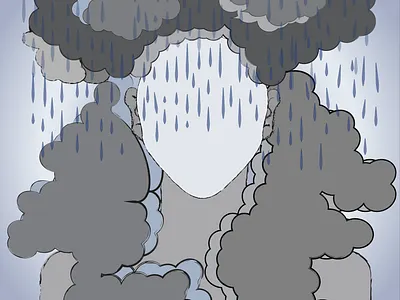 Silence of rain illustration illustrator vector vector art