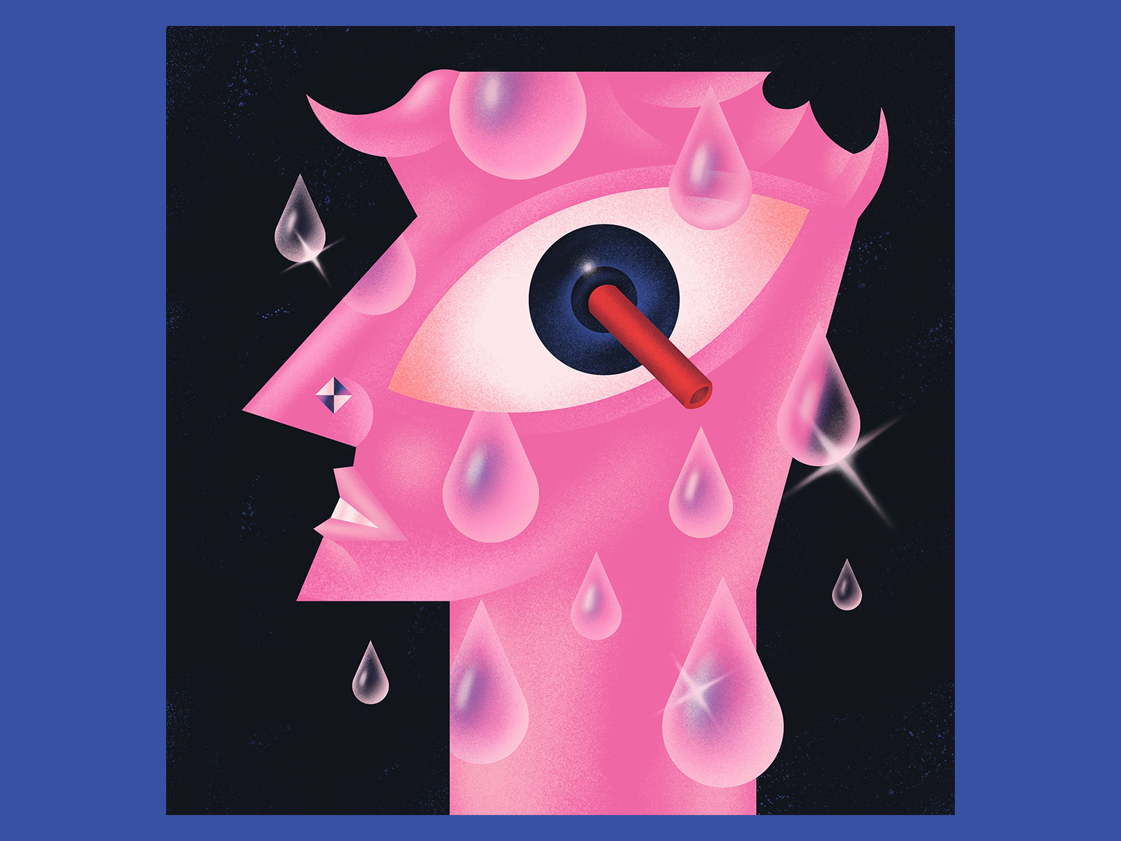 The One That Created the Rain 💧 adobe colorful crying digitalart drop droplet editorial editorialillustration gradie gradient illustration illustrator magazine sad sadness tear vector
