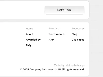 Footer close up view closeup design footer