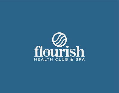 Flourish Health Club & Spa branding graphic design logo typography ui ux web