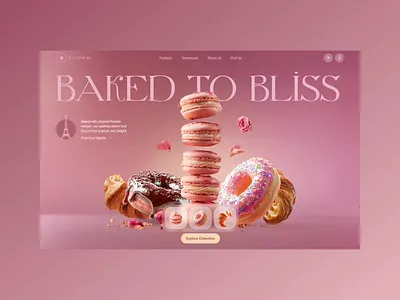 Website design for a bakery and pastry brand bakery bakerylife cake cakedesign design dessert foodie landing page pastry pastrychef patisserie ui uixdesign uxui web webdesign