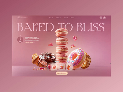Website design for a bakery and pastry brand bakery bakerylife cake cakedesign design dessert foodie landing page pastry pastrychef patisserie ui uixdesign uxui web webdesign