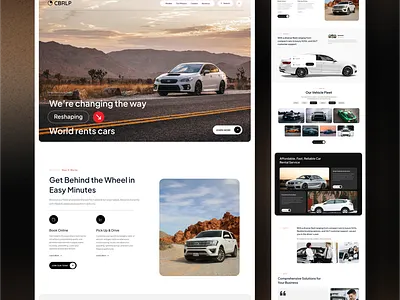 Car Rental Website automobiles car car rental car rental website car website cars figma landing page rental rental services ui uiux user interface web design website