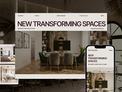 Multi-page website for an interior design studio homeinteriors interiordesign interiordesigner interiordesigners interiordesigninspiration interiorspace interiorstyling luxuryinteriors moderninteriors ui uidesign webdesignforinteriors website websitedesign
