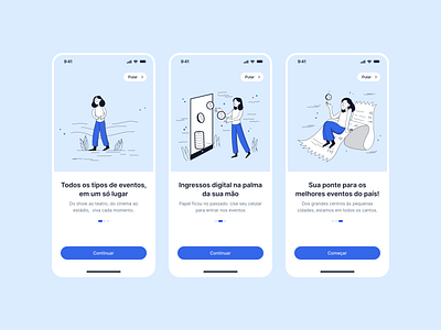 e-Ticket Onboarding app graphic design onboarding ui ux