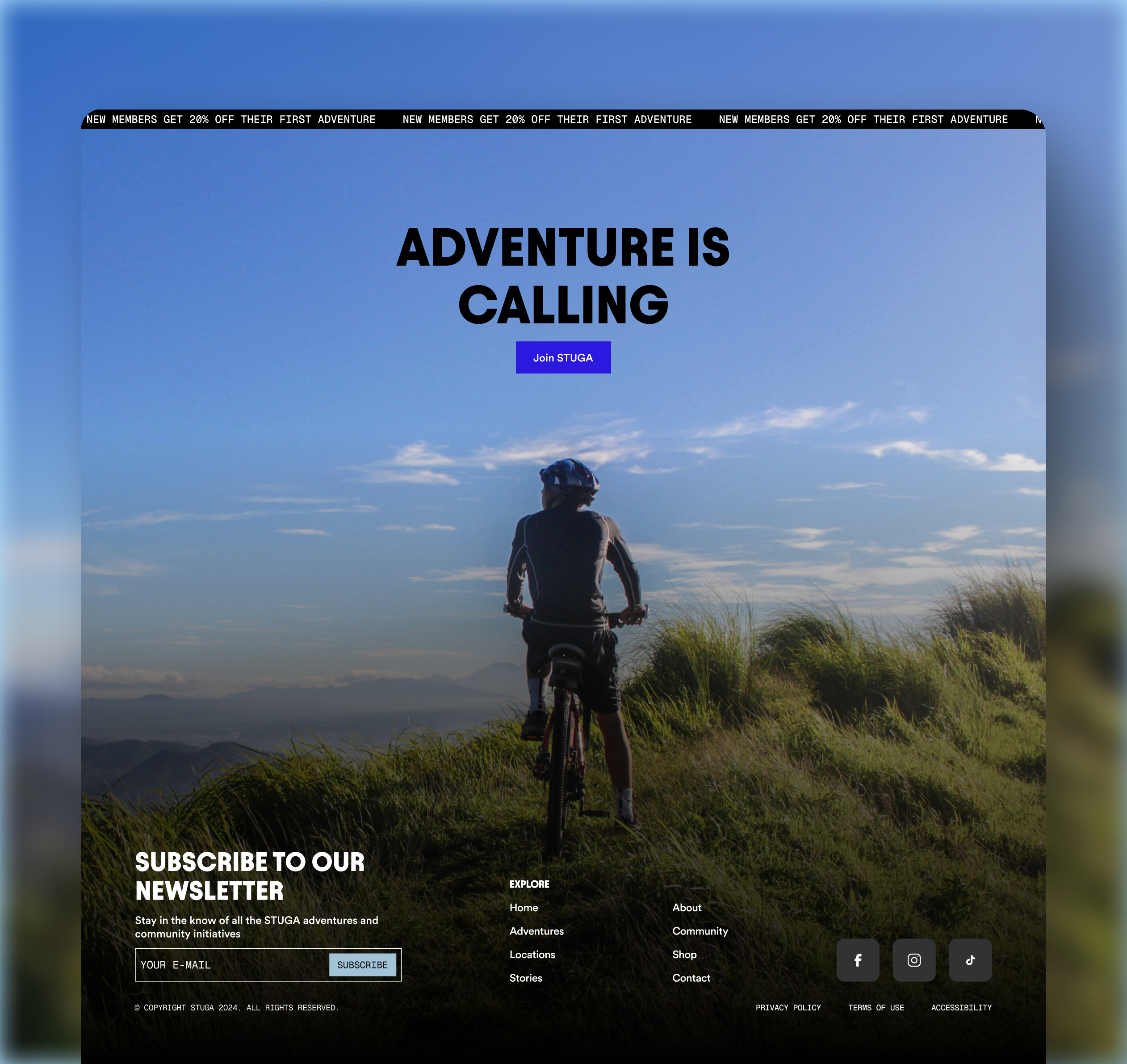 Adventure Landing Footer adventure branding cta cta section figma footer freelance landing page pre footer product design ui ux young