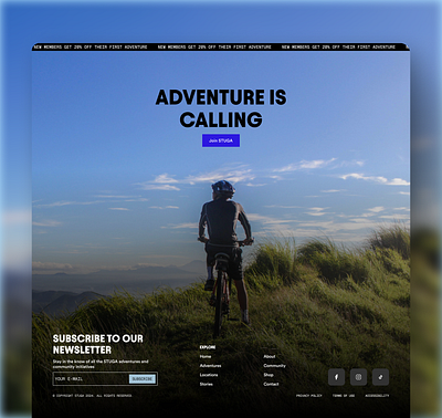Adventure Landing Footer adventure branding cta cta section figma footer freelance landing page pre footer product design ui ux young