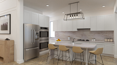 The Contemporary Kitchen 3d 3d floor plan architect architectural design architucture archviz interior interior design kitchen design lightroom sketchup vray