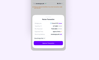 Review cross-chain transaction chain cross chain crypto dapp defi design review token transaction ui uidesign uiux web3