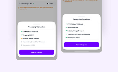 Processing cross-chain transaction crypto dapp defi design eth gas review sol solana token transaction ui uidesign uiux wallet web3