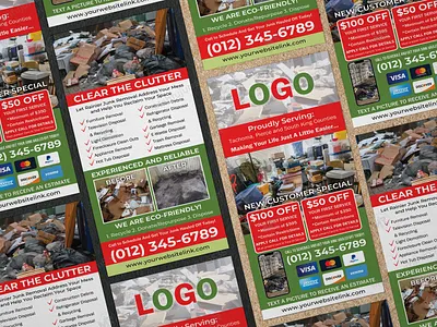 Junk Removal Services Rack Card Design rubbish removal dl flyer
