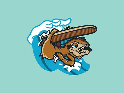 Slow Surf branding chill design graphic design illustration logo mascot sloth sloth lover sloth surfer slow surf surf surfer surfing vector