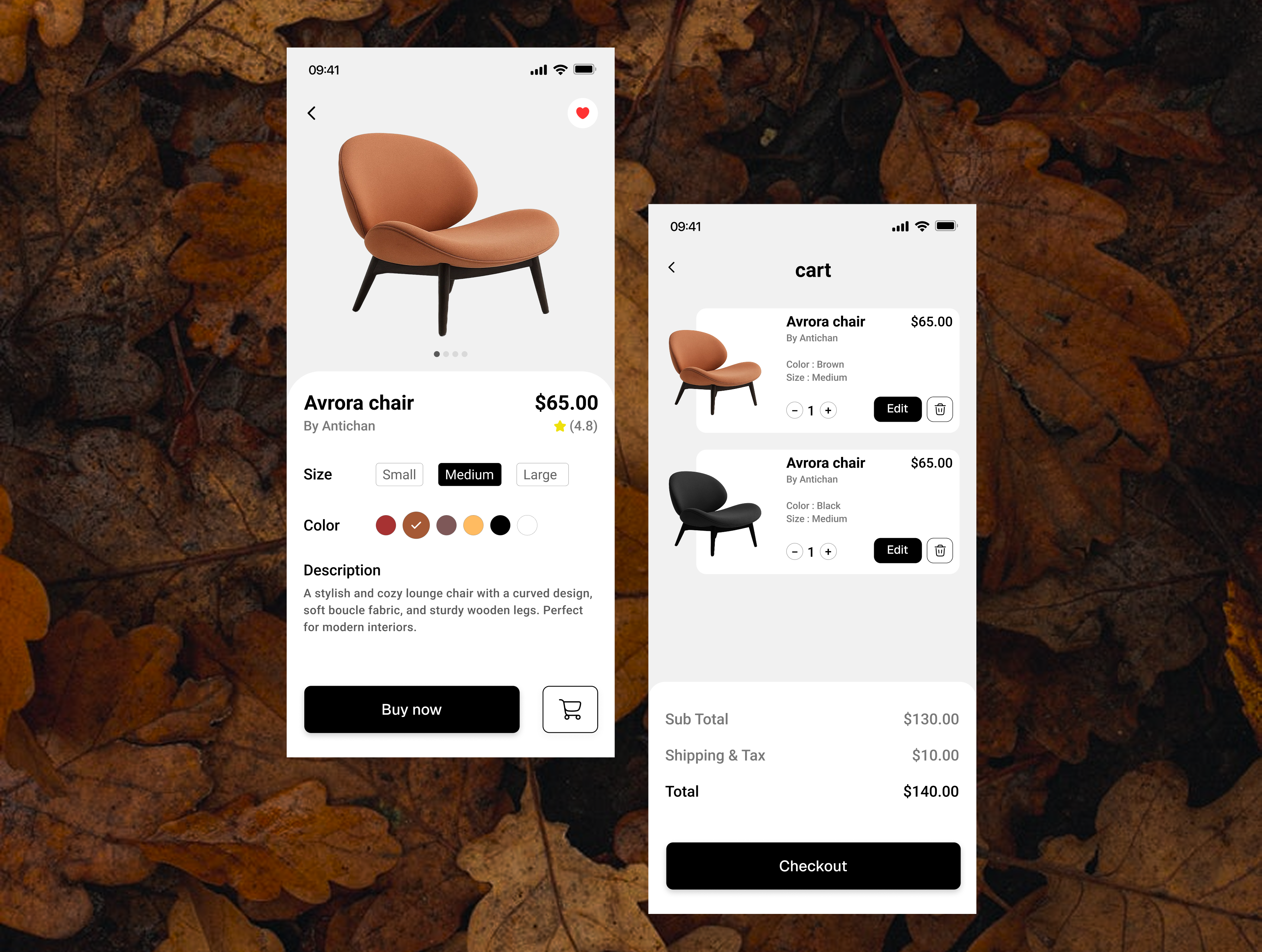 Furniture E-commerce App cartui figmadesign furnitureapp minimalui mobiledesign productpage ui