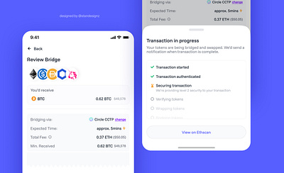 Bridge Tokens (Review transaction) blockchain bridge btc crypto dapp defi design eth mobile tokens ui uidesign uiux wallet web web3