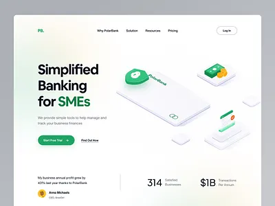 FinTech Landing Page design finance fintech landing ui uidesign uiux website