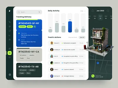 Web Dashboard Delivery Service admin analytics concept courier dashboard delivery design interface package panel shipping tracking ui user ux web website