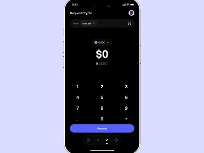 Request Crypto crypto dapp defi design fund request token ui uidesign uiux wallet web3