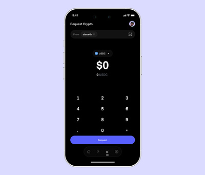 Request Crypto crypto dapp defi design fund request token ui uidesign uiux wallet web3