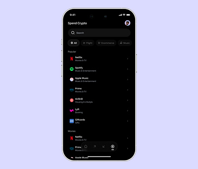 Spend Crypto blockchain crypto dapp defi ui uidesign uiux web3