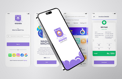 Laundry Service branding graphic design logo ui