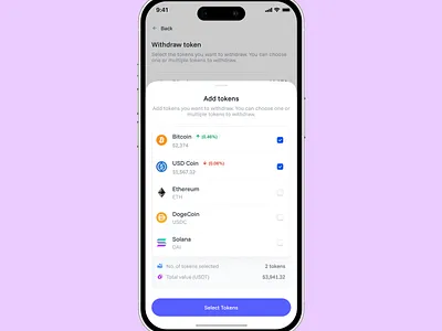 Off-ramp (Select tokens) blockchain btc crypto dapp defi ramp ui uidesign uiux wallet web3