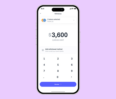 Off-ramp (Input tokens) blockchain btc crypto dapp defi design product ui uidesign uiux wallet web3