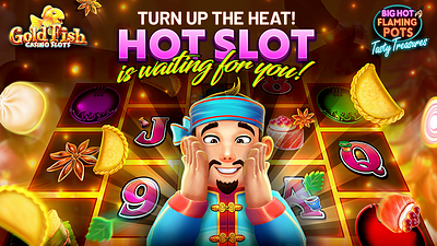 Gold Fish Slots Ad Design art branding casino design graphic design illustration logo slots typography ui ux vector