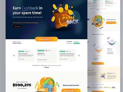 CashBack Reward Landing Page Design 3d 3d ai design ai ai design bank banking website cash cashback coupons credit currency finance finance website header landing offers reward syful sylgraph website