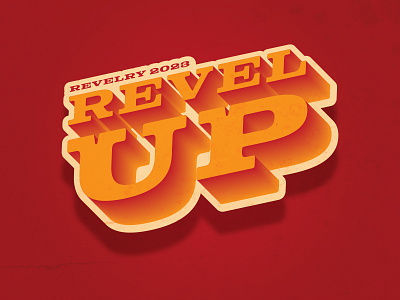 Revelry Promotional Sticker 3d diecut festival gradient promotional sticker swag typography