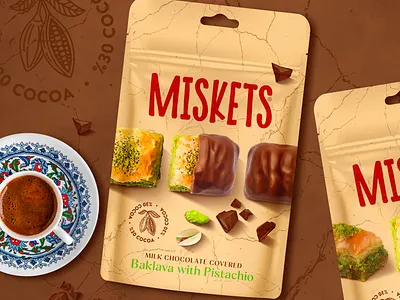 CHOCOLATE PACKAGING DESIGN baklava branding chocolate chocolate coated creative design graphic graphic design label design labeldesign logo packaging pistachio premium snacks