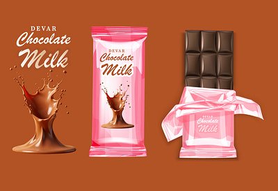Chocolate Milk Packaging Design branding chocolate bar chocolate bar packaging chocolate packaging chocolate packaging design design graphic design illustration luxury luxury packaging luxury packaging design packaging packaging design pouch packaging pouch packaging design vector