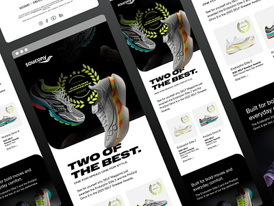 Responsive Email Design for Saucony – 2025 SELF Sneaker Awards campaign design desktop digital ecommerce email fashion marketing mobile responsive shoe sneaker web