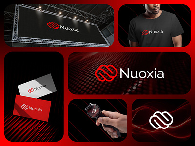 Nuoxia | Networking Logo & Branding brand brand identity branding business card connection data digital gradient icon info logo logo design mark monogram negative space nfc tech technology