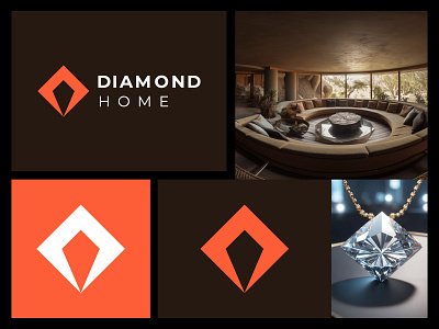 Diamond Home Logo Design branding building logo decoration logo diamond diamond home logo diamond logo graphic design home home decoration logo home logo home logo design house decor house logo house logo design logo logo identity logos luxury logo real estate logo real estate logo design