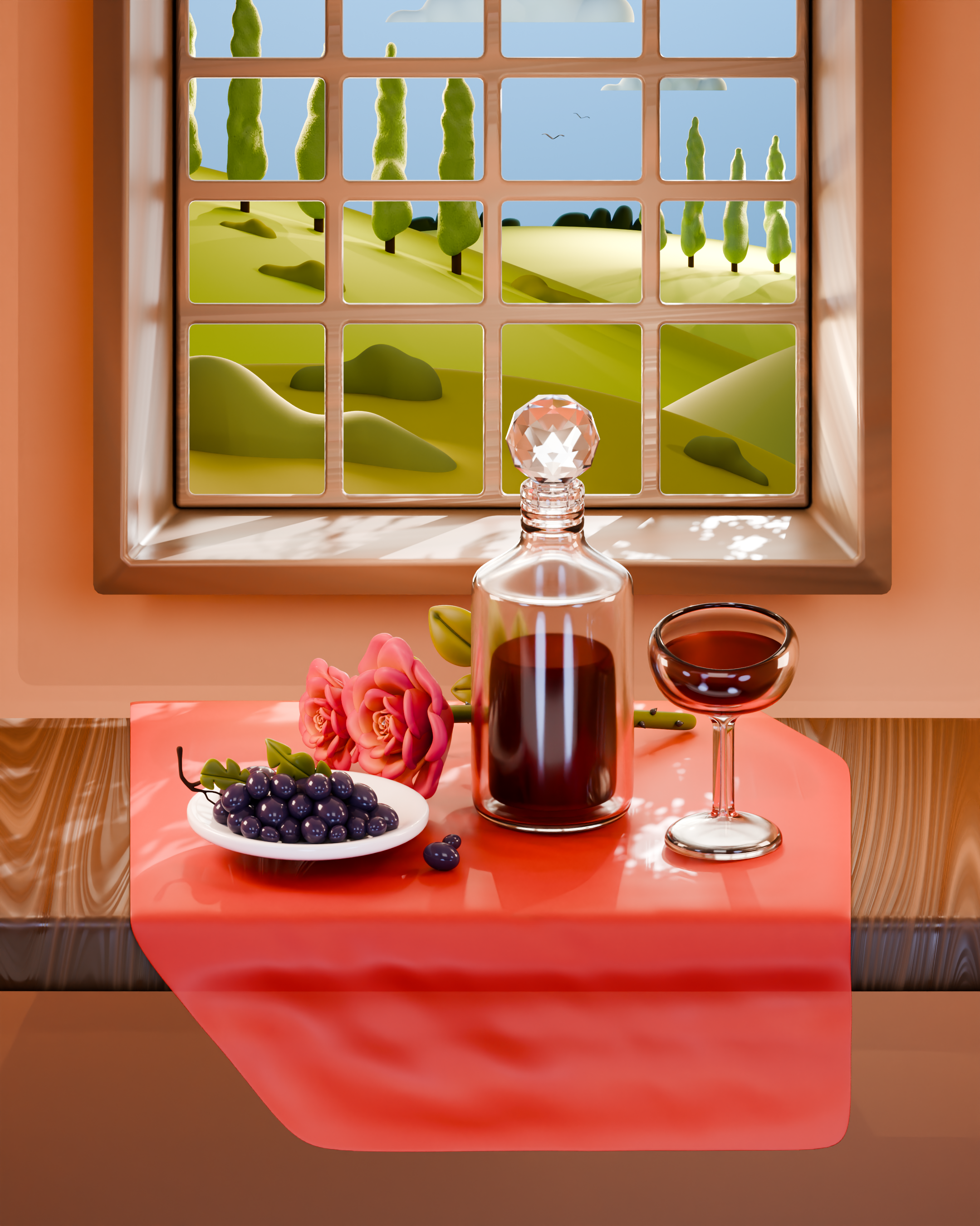 By the Window 3d 3dart blender blender3d cycles design illustration