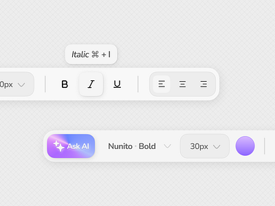 Editing Bar UI editing bar ui