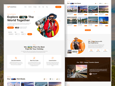 Travel Agency Website creative website flight flight booking holiday planner hotel hotel booking landing page tour company tourism tourism website travel landing page travel packages ui travel website uiux vacation booking web design