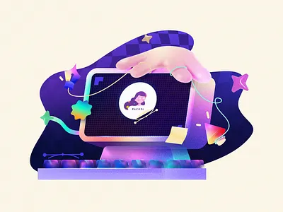 This is Rachel's works design illustration vector