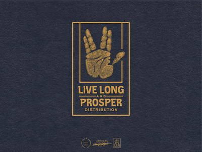 Live Long and Prosper Distribution black brand identity branding company drawing futuristic gold handdrawn identity illustrator inspiration logo logo design retro texture type typography vector vintage visual identity