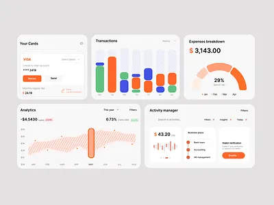 Finance Dashboard – UI Component branding component design graphic design icon illustration logo minimal ui uidesign ux vector