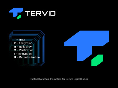TERVID – Futuristic Blockchain & Crypto Logo with “T” Mark blockchain logo brandidentity branding crypto branding crypto currency logo crypto logo fintech logo geometric logo graphic design innovative logo lettermark logo logo logo design logo designer logos logotype modern logo t logo design tech startup technology logo