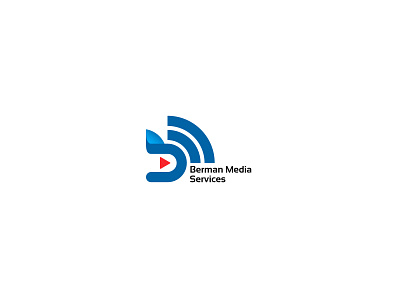 Berman Media Services logo design b design letter logo logo design media modern logo network tech technology wifi youtube