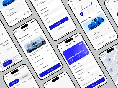 Ride Sharing App Design booking app cab booking mobile app car booking car rental car sharing customer support design earning statistics minimal ui design mobile app mobile app design online booking payment flow ui design ride booking ride sharing ride sharing app design taxi booking transport app ui transportation uiux design